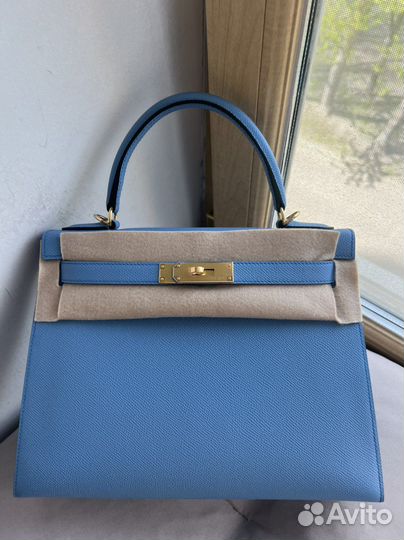 Сумка Hermes Kelly 28 epsom blue paradise