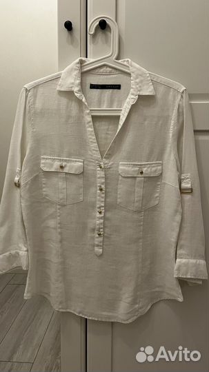 Льняная рубашка zara
