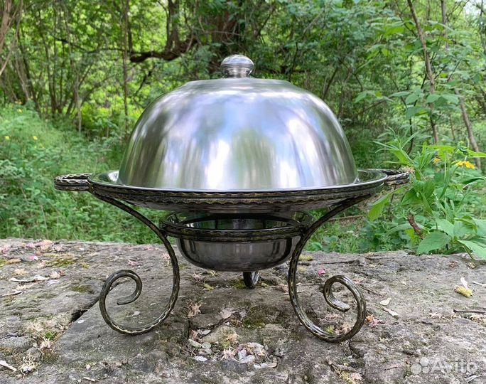 Садж с крышкой ручная работа нерж для отдыха