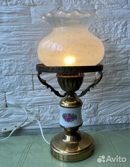 Лампа настольная СССР молочное стекло