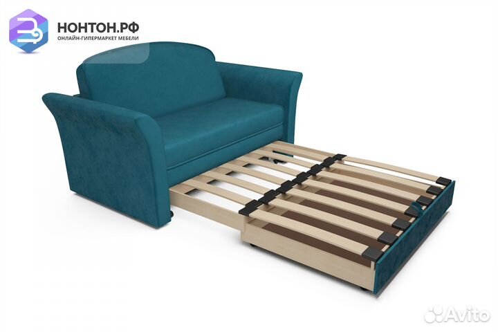 Диван выкатной Малютка 2 сине-зеленый