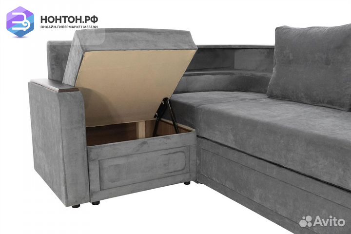 Диван угловой дельфин Чарли серый