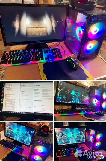 Компьютер в полном сборе для игр, учебы