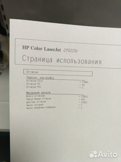 Цветной HP Color LaserJet CP5225 Пробег Маленький