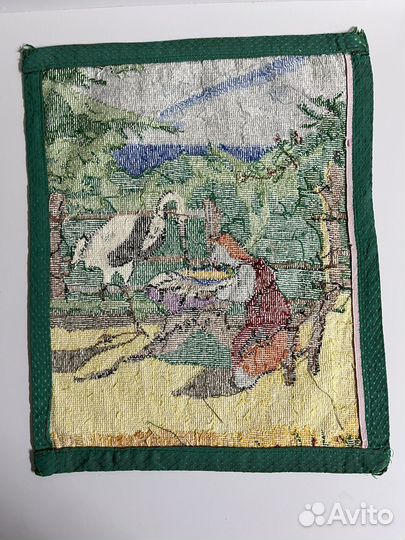 Вышивка СССР лиса и журавль
