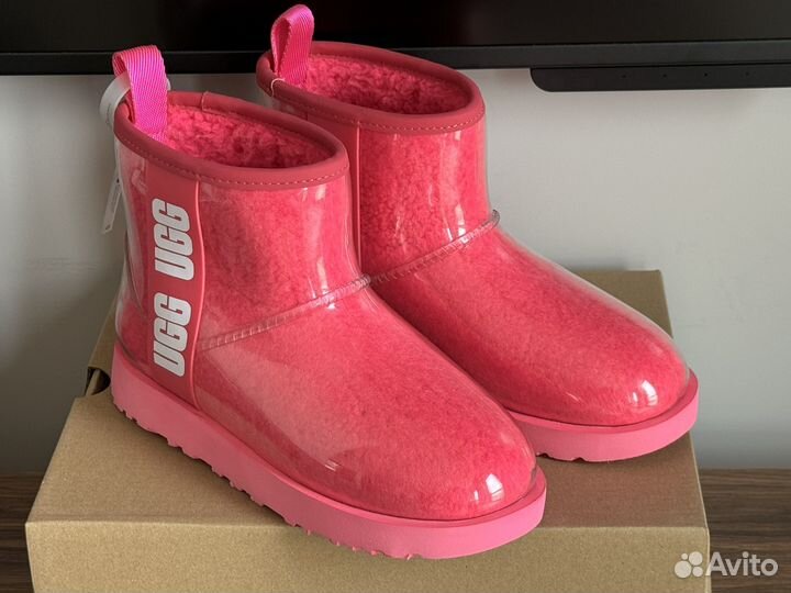 Угги UGG Classic Mini Clear Rose силиконовые