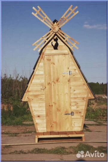 Дачный туалет деревянный прямоугольник VMX