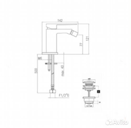 Смеситель для биде Webert Pegaso PE840102