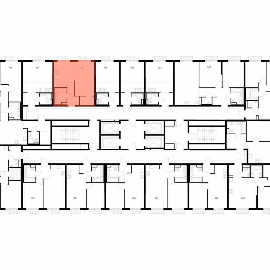 1-к. квартира, 34,1 м², 7/22 эт.