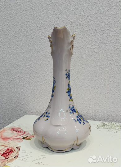 Ваза кувшин розовый фарфор Чехия винтаж