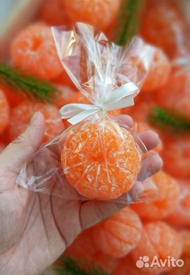 Мыло ручной работы мандарин, новогодние подарки