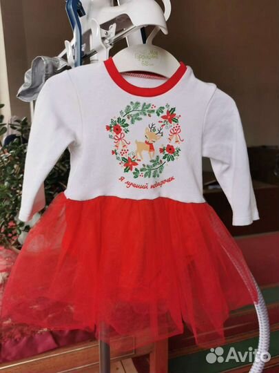 Новогоднее боди с юбкой