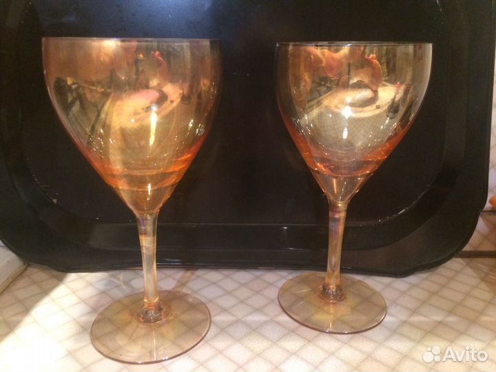 Фужеры медовое стекло