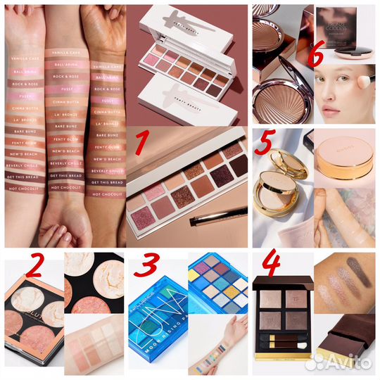 Палетка Fenty,Estee Lauder,Bobbi Brown,Gucci