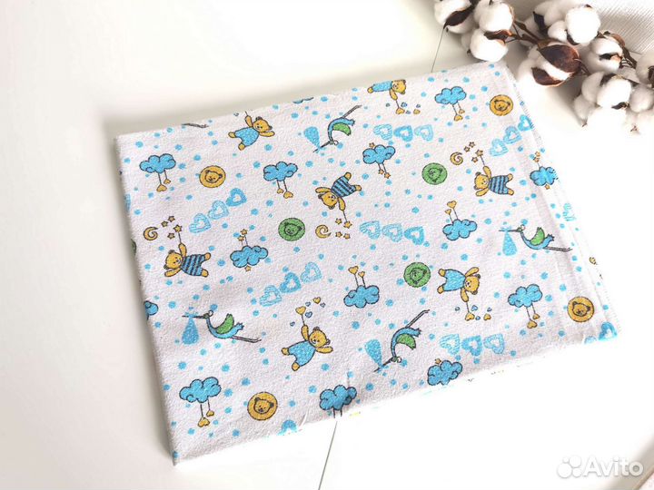 Пеленки детские пакетом бу 75 100 хлопок