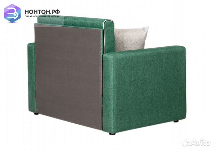 Кресло выкатное Найс зеленое / светло-сере