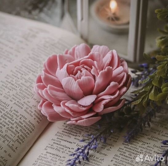 Силиконовая форма доя мыла пион, роза, ромашка