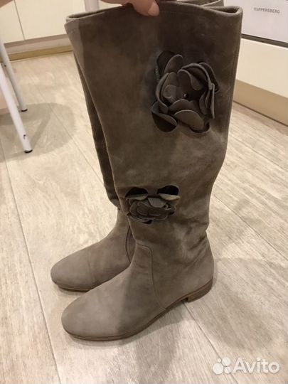 Сапоги замшевые