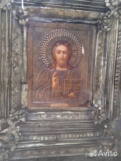 Икона старинная Исус Христос.начало прошлого века
