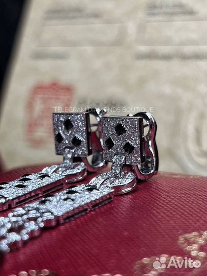 Серьги cartier panthere белое золото 750