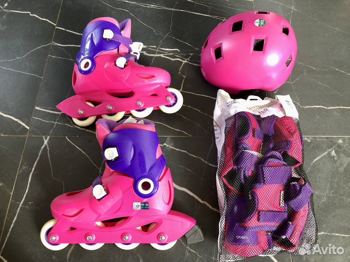 Ролики oxelo детские 32 - 34 размер. Для девочки