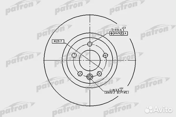 Диск тормозной передн VW:multivan V 04.03,transpor