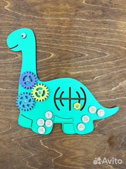 Бизиборд доска Динозавр с лабиринтом