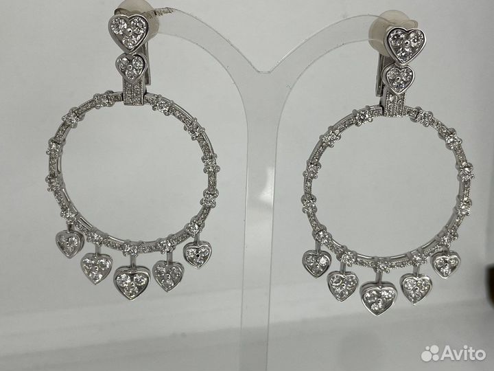 Золотые серьги graff 23.75 гр., Брилл. 4.65 ct