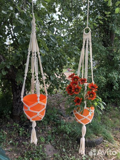 Кашпо подвесное петуния макраме