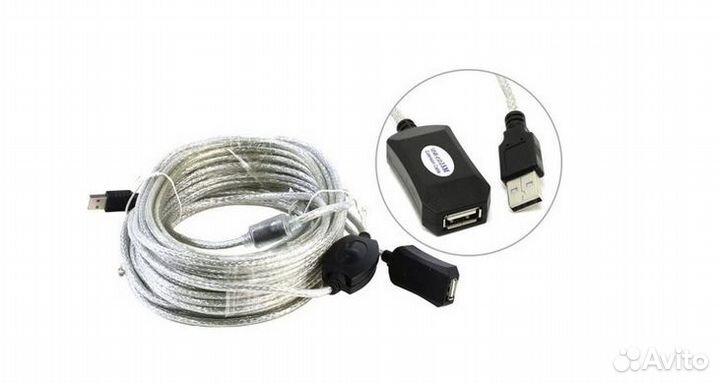 Компьютерный USB кабель (удлинитель) 15м