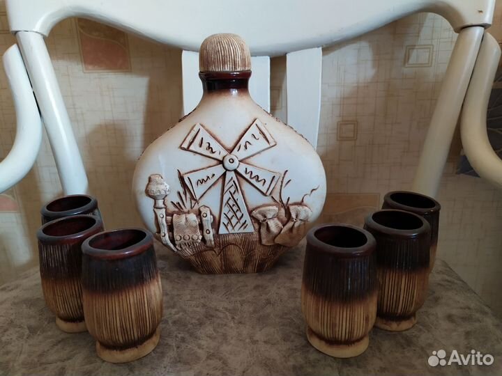 Кувшин и стопки для вина ручной работы