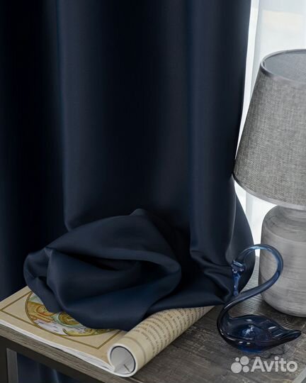 Шторы блэкаут марсель индиго готовые и на заказ