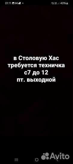 Техничка на неполный день