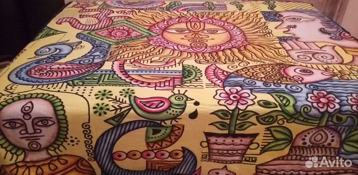 Покрывало хлопок большое новое Индия бохо