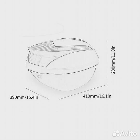 Кофр центральный (39л) для мотоцикла