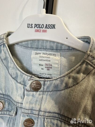 Джинсовая куртка zara 86 92 для девочки