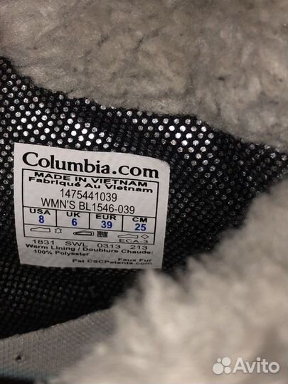 Ботинки женские зимние 39 размера columbia