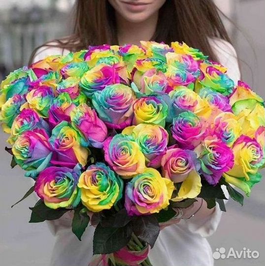 Радужные розы. Цветы Букеты с доставкой