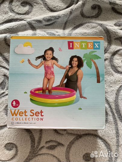 Детский надувной бассейн intex 86х25,б/у