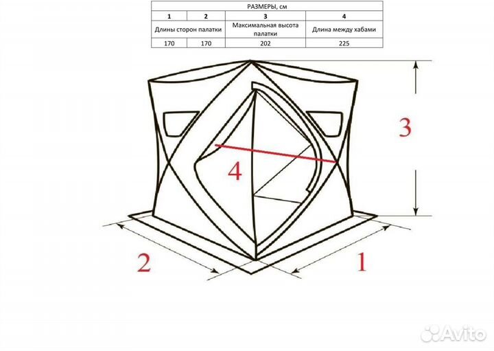 Палатка для зимней рыбалки Куб