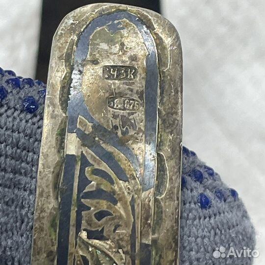 Серебряный браслет кубачи 875 проба СССР (сзр)