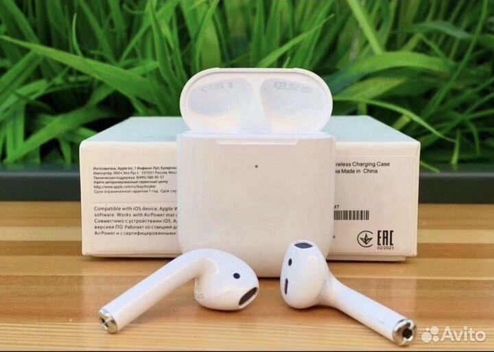 Наушники AirPods 2 premium + чехол + гарантия