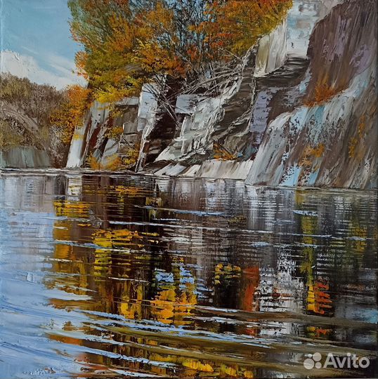 Картина маслом на холсте 80-80 природа пейзаж