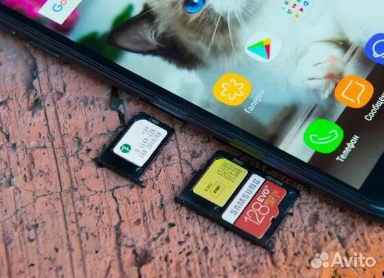 Лоток симкарты Samsung j3 2017 черный