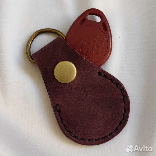 Чехол для ключа домофона, брелок, натуральная кожа