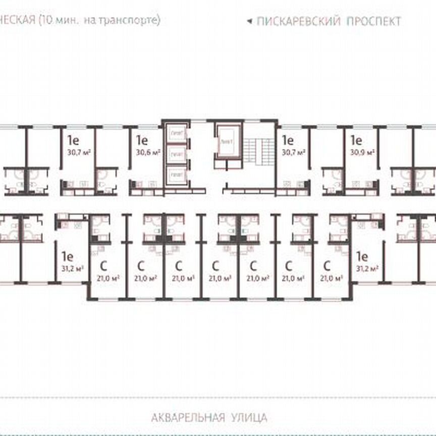 1-к. квартира, 32,3 м², 18/25 эт.