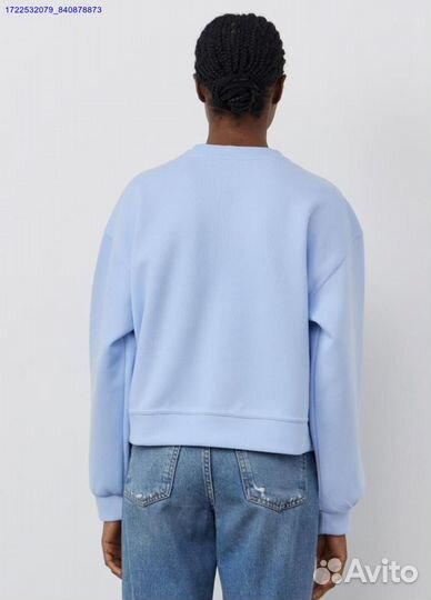 Свитшот укороченный Nike oversize Blue