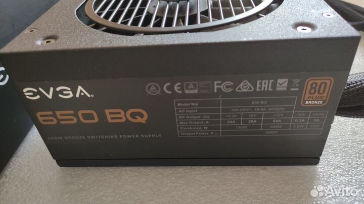 Блок питания evga 650W BQ 80+ Bronze