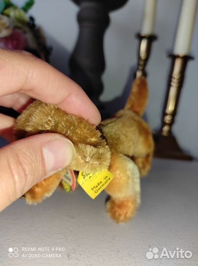 Винтажная игрушечная собака Hexie Steiff