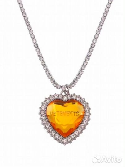 Vetements Crystal Heart Necklace подвеска с колье